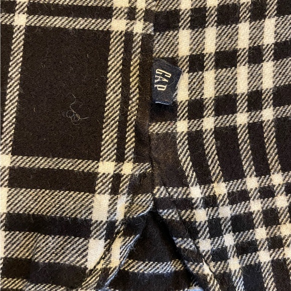 GAP Black and White Plaid Flannel Size XXL - Picture 6 of 8